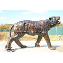 Life Size Brass Tiger Animal Statue